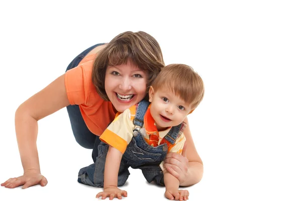 Mother palying with her son Stock Image