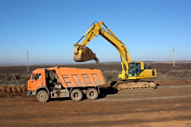 Dredge and truck clipart