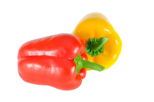 stock image Two yellow and red sweet peppers