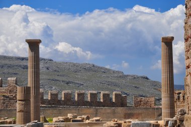 Acropolis of Lindos. clipart
