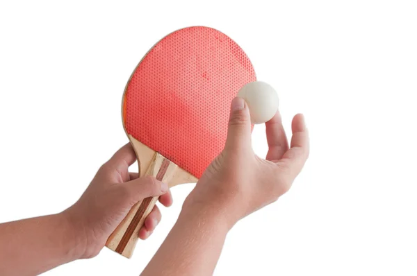 Raquete de tênis de mesa e bola . — Fotografia de Stock