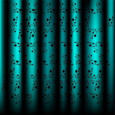 Beautiful pattern curtains turquoise. Vector clipart