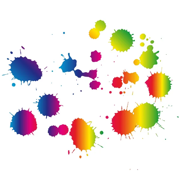 Taches multicolores sur le fond blanc — Image vectorielle