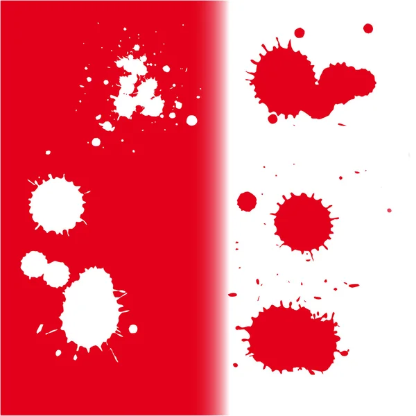 stock vector Beautiful ink blots on red and white background