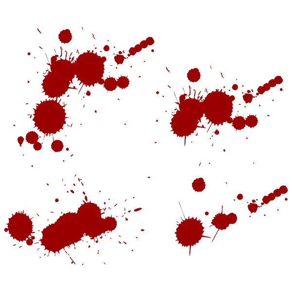 Salpicaduras rojas de sangre. Ilustración vectorial — Vector de stock