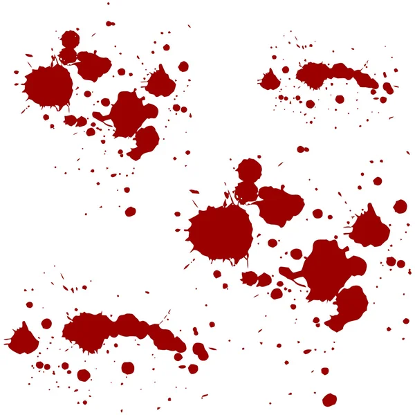 Sangre salpicaduras rojas vector ilustración — Vector de stock