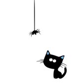 Katze mit Spinne. Vektor
