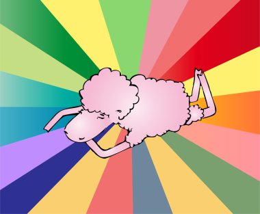 Sheep rest. Vector clipart