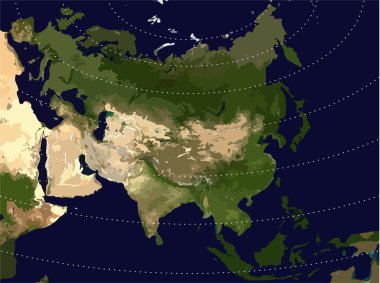 fiziksel vektör harita Asya