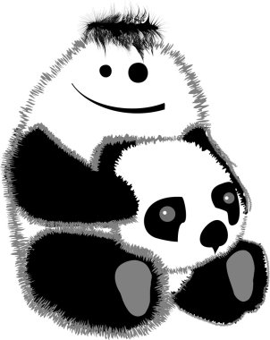 Panda of a bear on a white background. Vector clipart