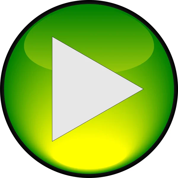 Παίξτε το πράσινο κουμπί γυαλιστερό. εικονογράφηση φορέας — Διανυσματικό Αρχείο