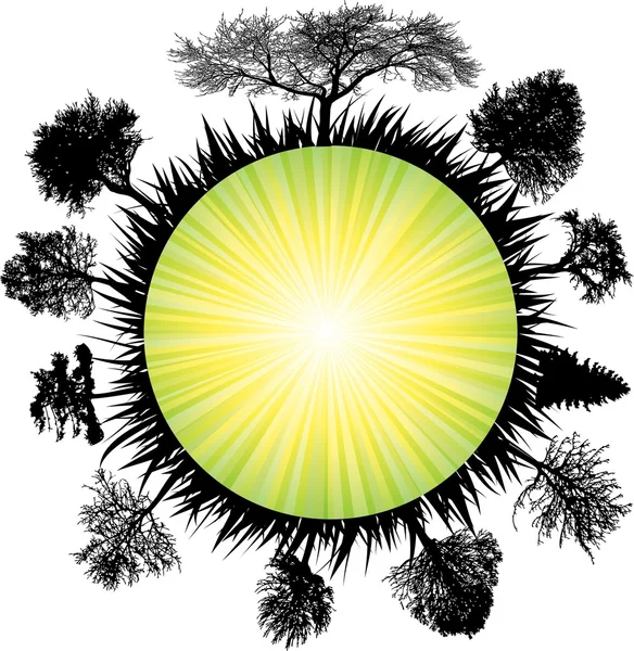 Δέντρο ηλιακής γη. διάνυσμα — Διανυσματικό Αρχείο
