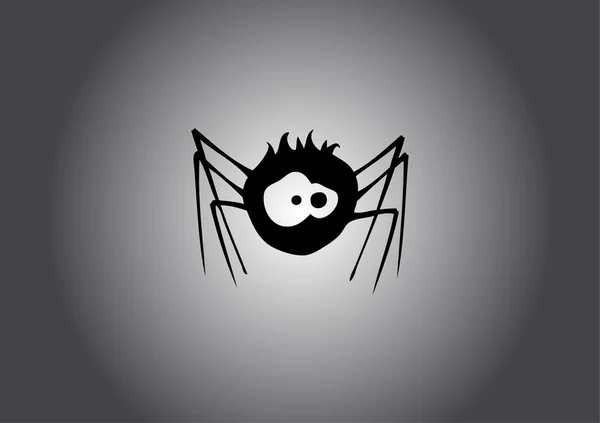 Siyah bir örümcek. vektör — Stok Vektör