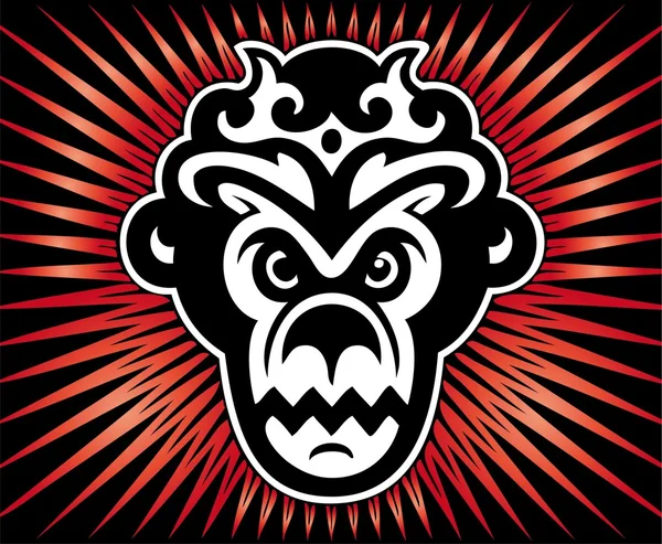 Gorila rey de los monos. Vector — Vector de stock