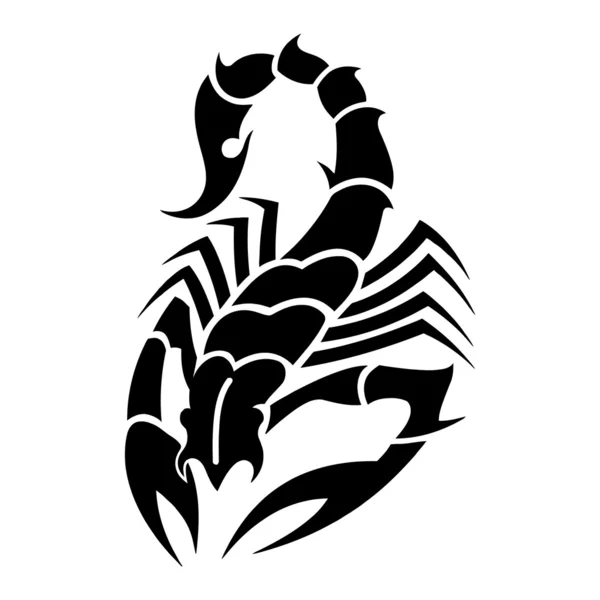 Татуировка черного скорпиона с мерзкими лапами — стоковый вектор