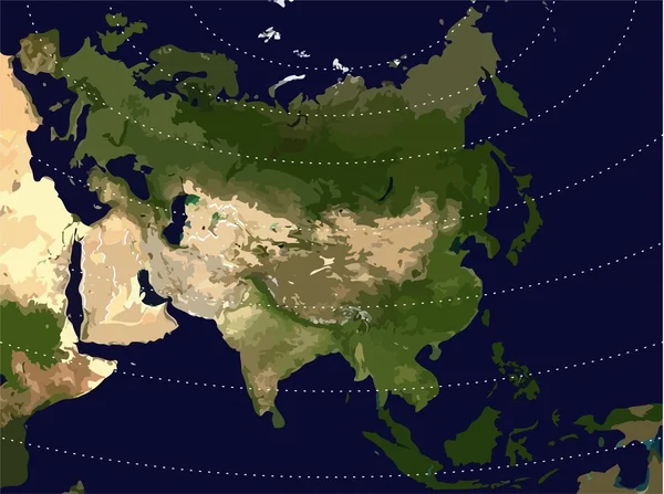 Физическая векторная карта Азия Лицензионные Стоковые Векторы