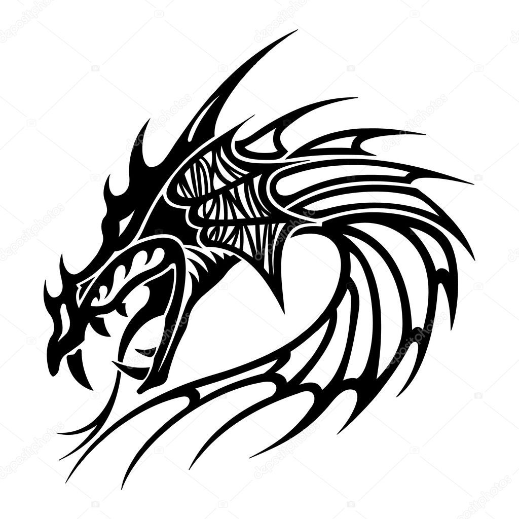 Tattoo Dragon Vector — Stock Vector © Tratatushki #3601375