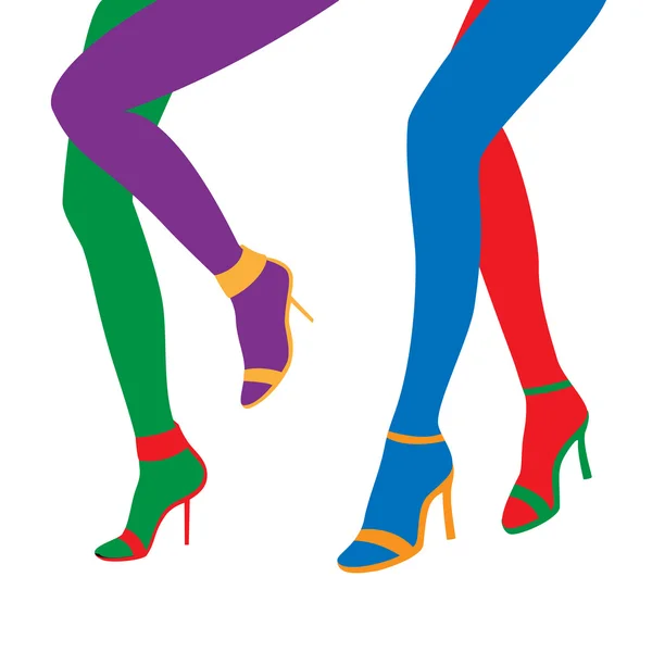 Colore silhouette delle gambe — Vettoriale Stock