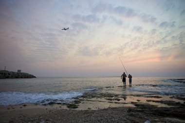 Sunset at Raouche bay in Beirut, Lebanon clipart