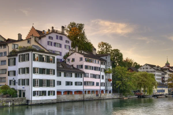Zurich old town at sunset — Stock Photo, Image