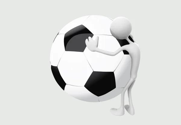 Voetbal en een jongen — Stockfoto