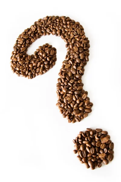 Znak zapytania kawy — Zdjęcie stockowe