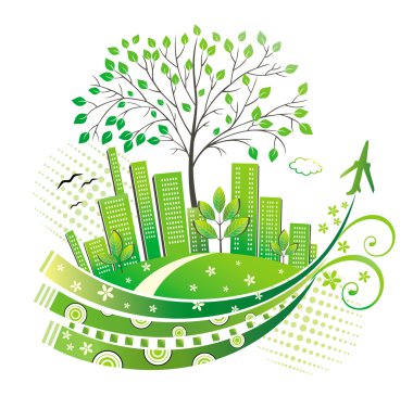 Green city. clipart