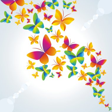 Colorful background with butterfly. clipart