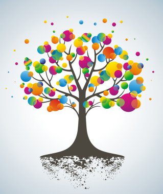 Abstract colorful tree. clipart