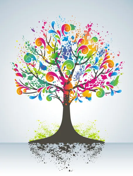 Árvore colorida abstrata . —  Vetores de Stock