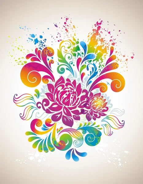 Fond de fleur coloré . — Image vectorielle