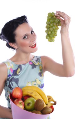Woman with fruit, Frau mit Früchten