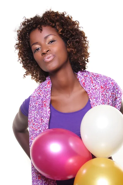 Woman with balloons — Stock Photo, Image