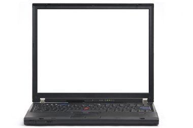 Black laptop isolated on white clipart