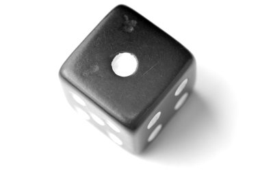 Black Die 1 - One at top clipart