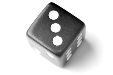 Black Die 3 - Three at top clipart