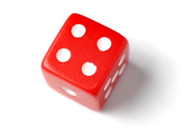 Red Die - Four at top clipart