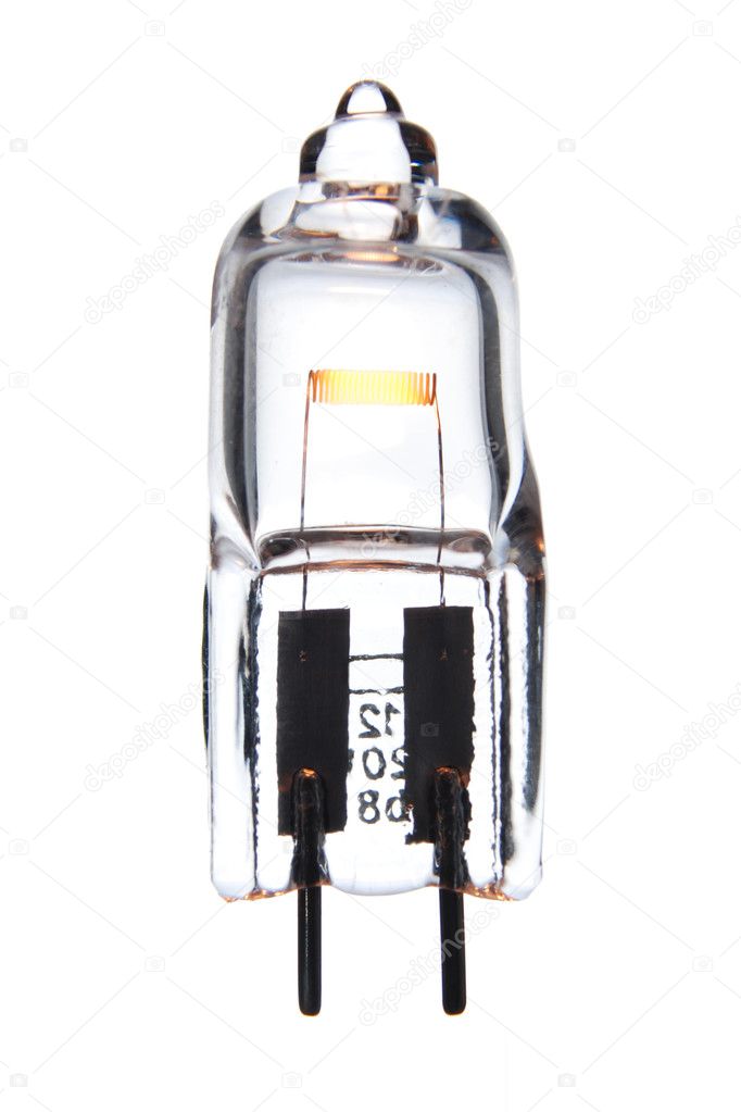 Halogen light bulb isolated on white.
