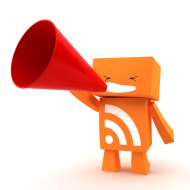 RSS Megaphone Character clipart