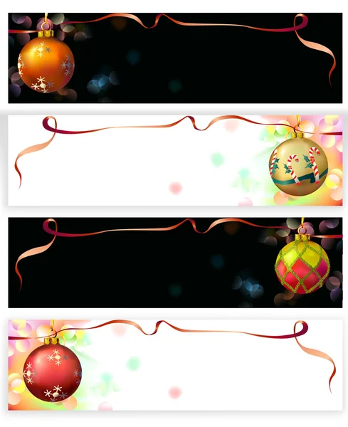 Набір різдвяних банерів з підвісними приманками — стоковий вектор