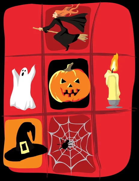 Símbolos de halloween estilizados — Vector de stock