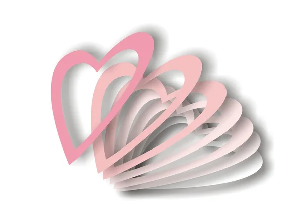 Composição abstrata com corações no fundo branco th . — Fotografia de Stock