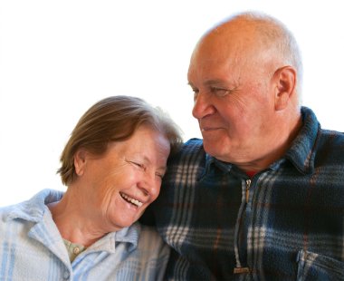 Elderly husband and wife clipart