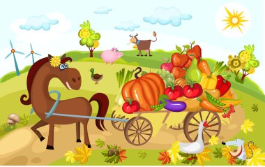 Harvest card clipart