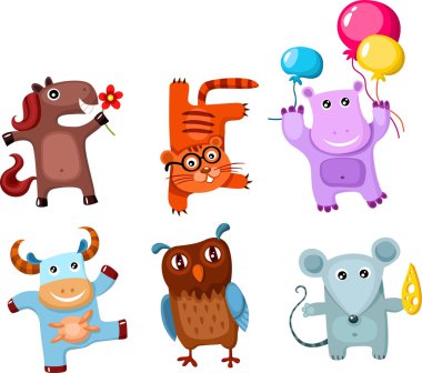 Cute animal set clipart