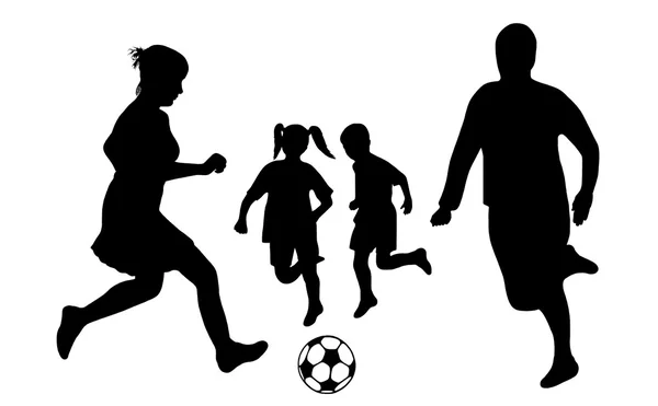 Fotbal de familie — Vector de stoc