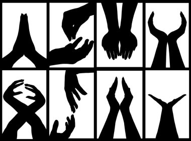 Hands silhouette vector clipart