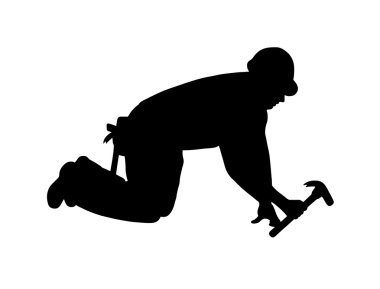 Worker with hammer clipart