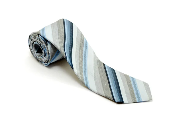 蓝色领带与白色隔离 — 图库照片