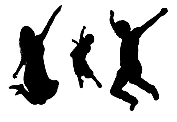 Vecteur familial sautant — Image vectorielle